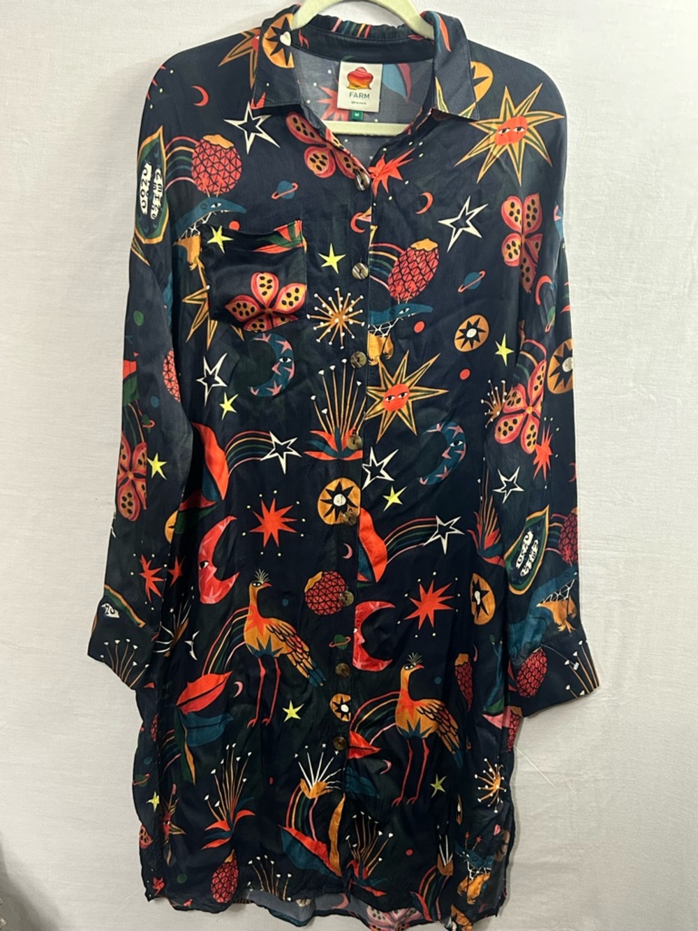 Farm Rio Cerrado Sky Chemise Dress - Picture 2 of 5